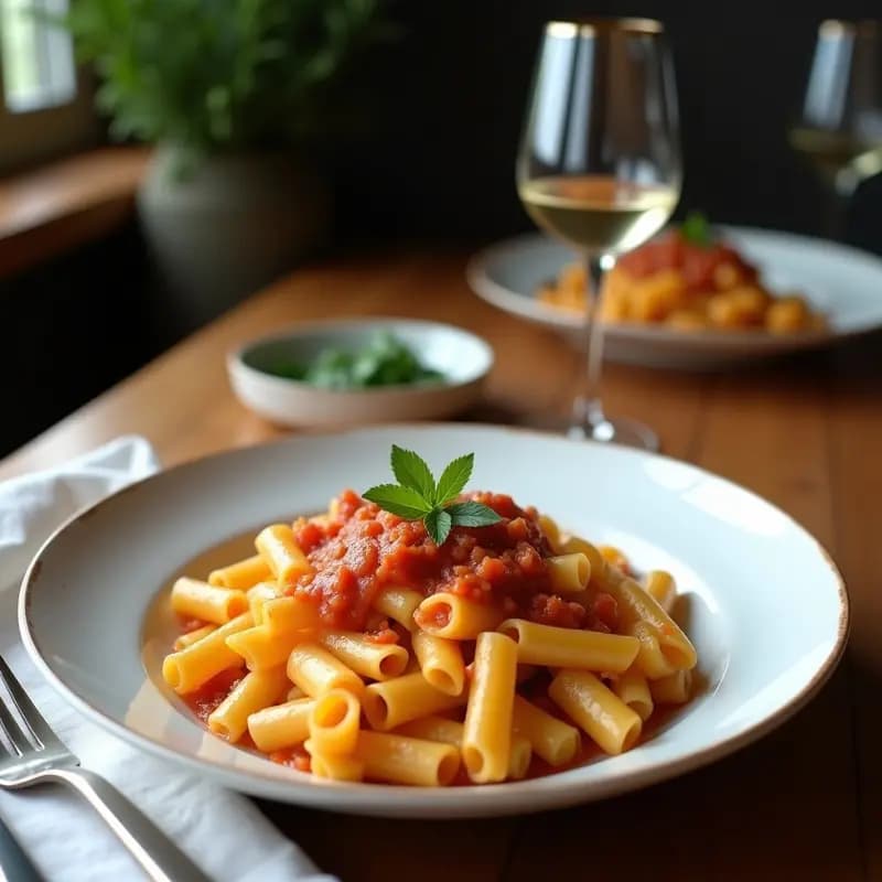 Taccuino alla Romana con Rigatoni y Guanciale: Receta Italiana Tradicional en Olla Exprés