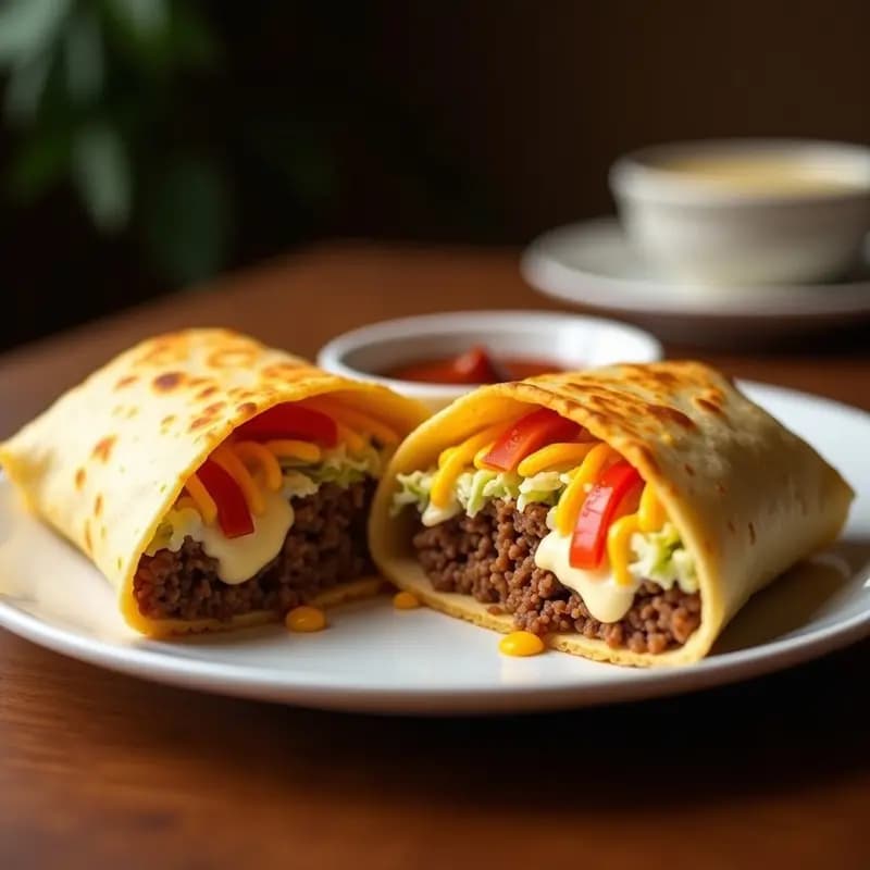 Taco Bell Crunchwrap con Carne, Queso, Nachos y Salsa Ranch: Receta Mexicana-Americana