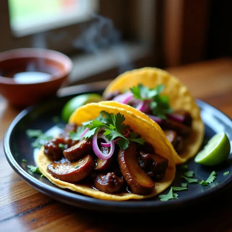 Taco de Birria de Hongos Portobello: Receta Mexicana Vegana con Consomé Ahumado