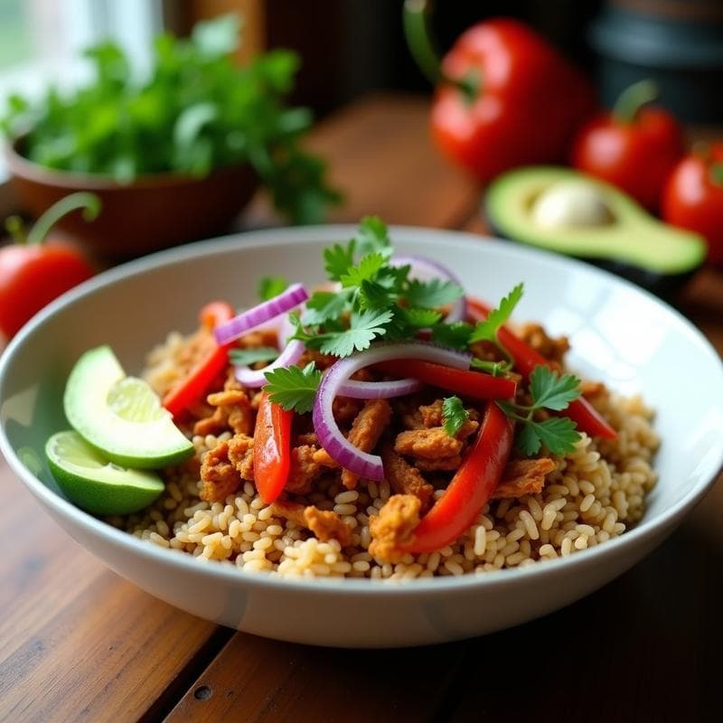 Taco Bowl Vegano con Jackfruit al Chipotle: Receta en Airfryer Ultra Sabrosa y Sin Gluten