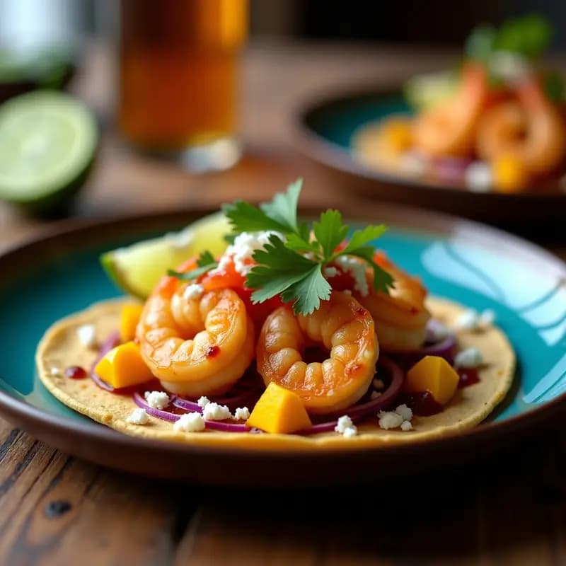Taco de Camarones al Ajillo y Mango: Receta Mexicana en Airfryer con Toque Gourmet