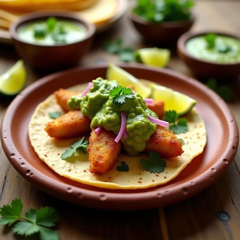 Taco de Chicharrón de Pescado con Salsa Verde: Receta Mexicana en Airfryer