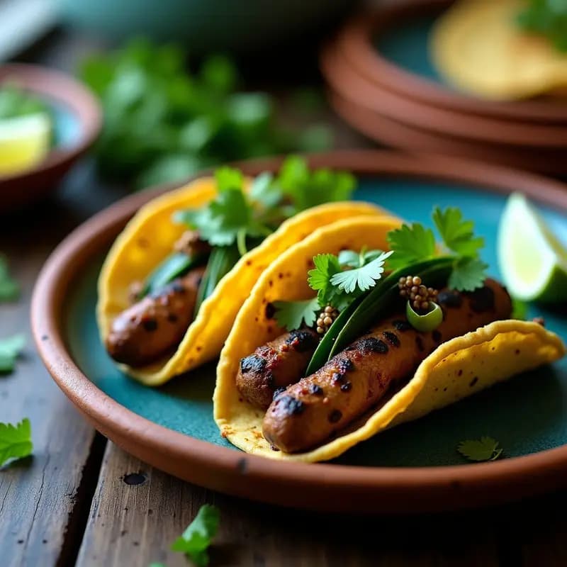 Taco de Chorizo de Hongos Portobello y Nopales: Receta Mexicana Vegana y Gourmet