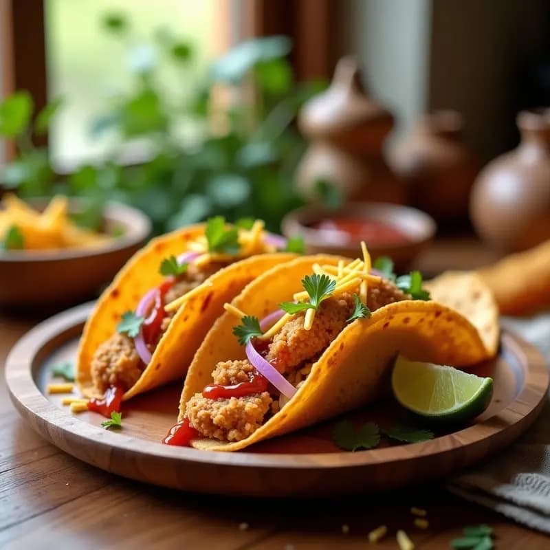 Taco Cone de Harina de Arroz con Pollo Crujiente: Snack Mexicano en Airfryer