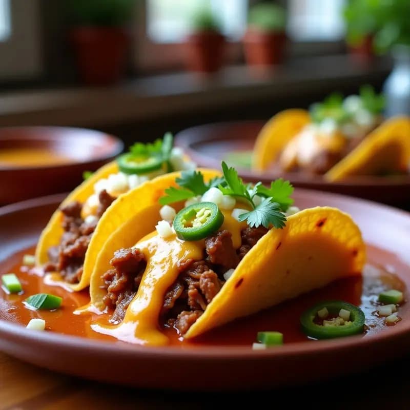 Taco Dorado de Birria con Consomé y Queso Fundido: Street Food Mexicano Gourmet