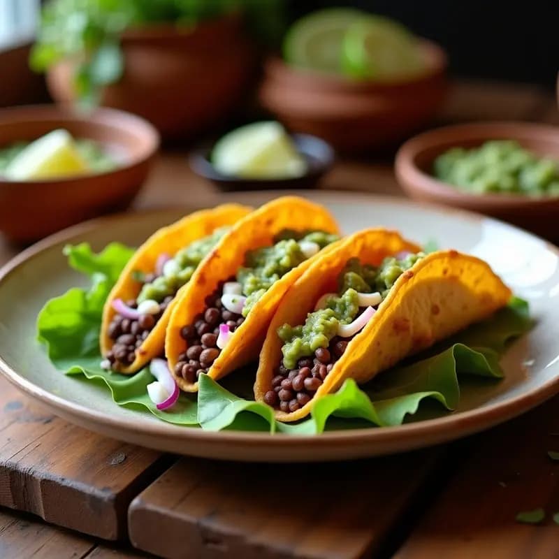 Taco Dorado de Frijoles Negros y Queso Panela: Receta Mexicana Vegana Crujiente