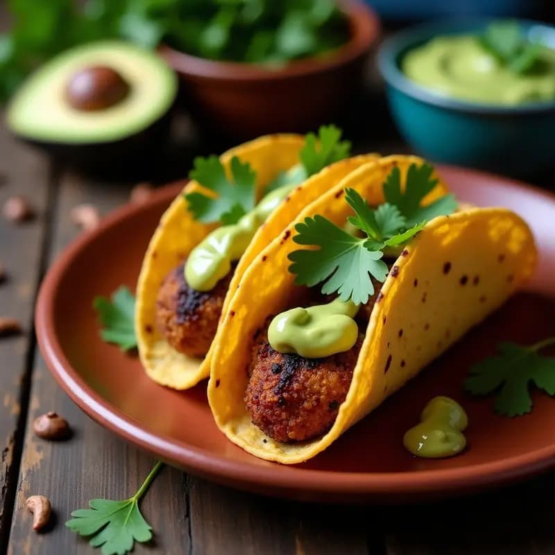 Taco Dorado de Hongos Ostra y Chipotle: Receta Mexicana Crujiente con Salsa de Aguacate