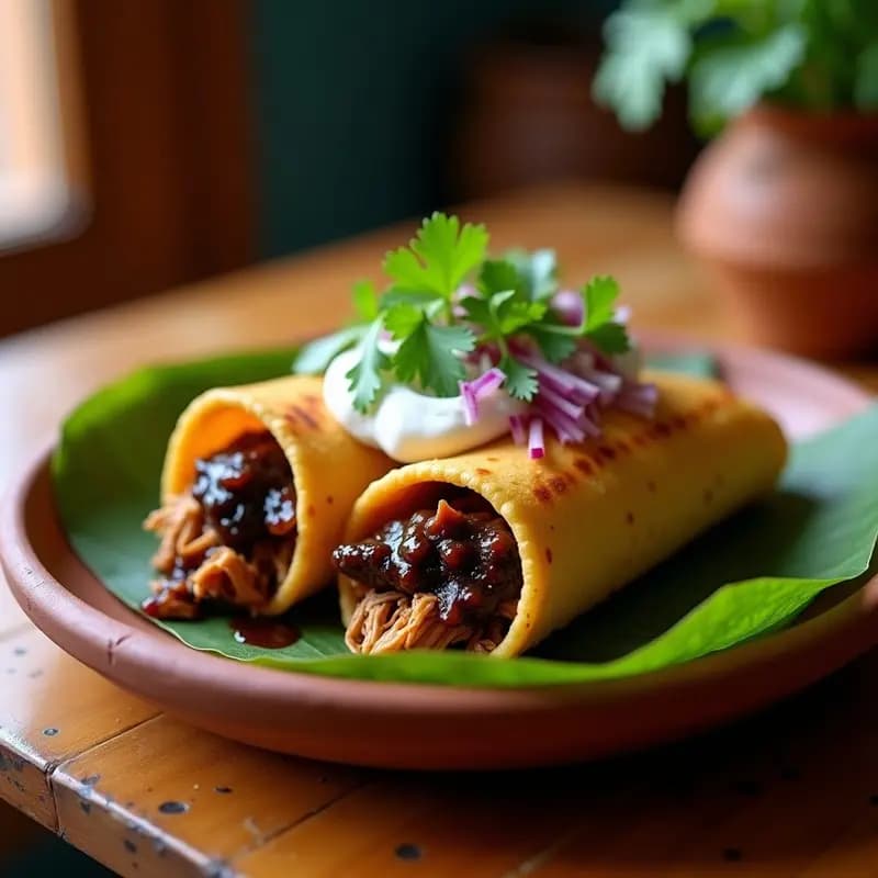 Taco Dorado de Pollo y Mole Negro: Receta Mexicana Crujiente en Airfryer