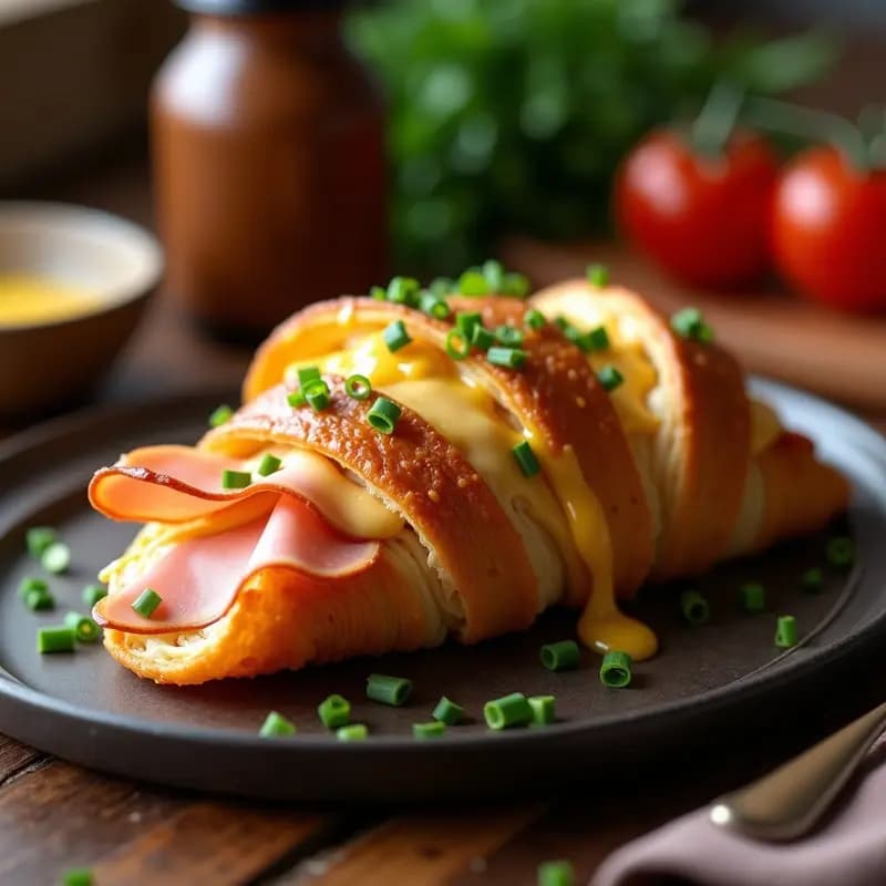 Taco Francés de Croissant y Jamón de París: Receta Fusion Crujiente
