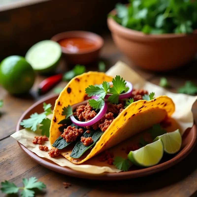 Taco de Nopal Asado y Chorizo Vegano: Receta Mexicana con Salsa de Chipotle