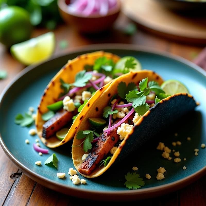 Taco de Nopal Asado y Requesón de Soja: Receta Mexicana Vegana con Toque Crujiente
