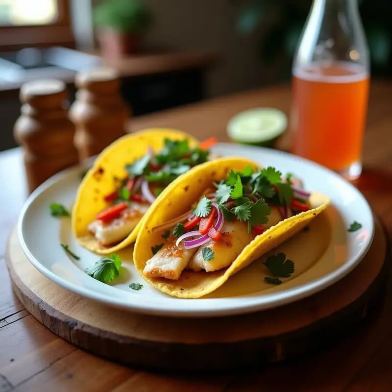 Taco de Pescado a la Veracruzana con Leche de Coco: Receta Mexicana Sin Lácteos