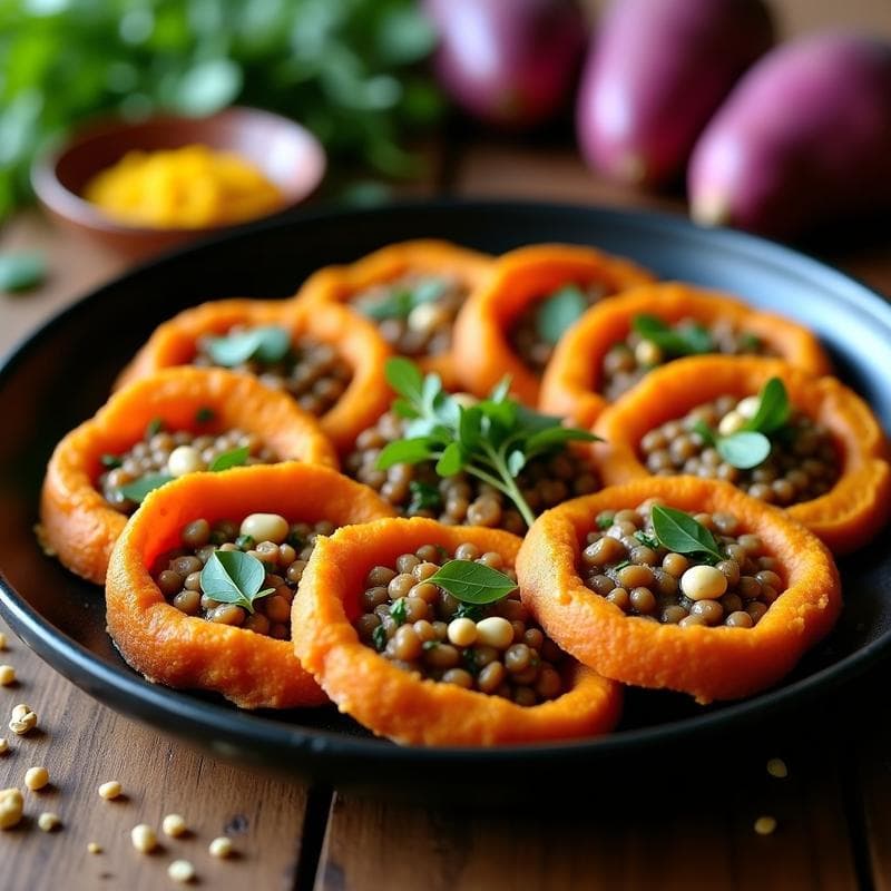 Tacones de Camote y Lentejas: Receta Vegana Peruana con Ají Amarillo y Huacatay