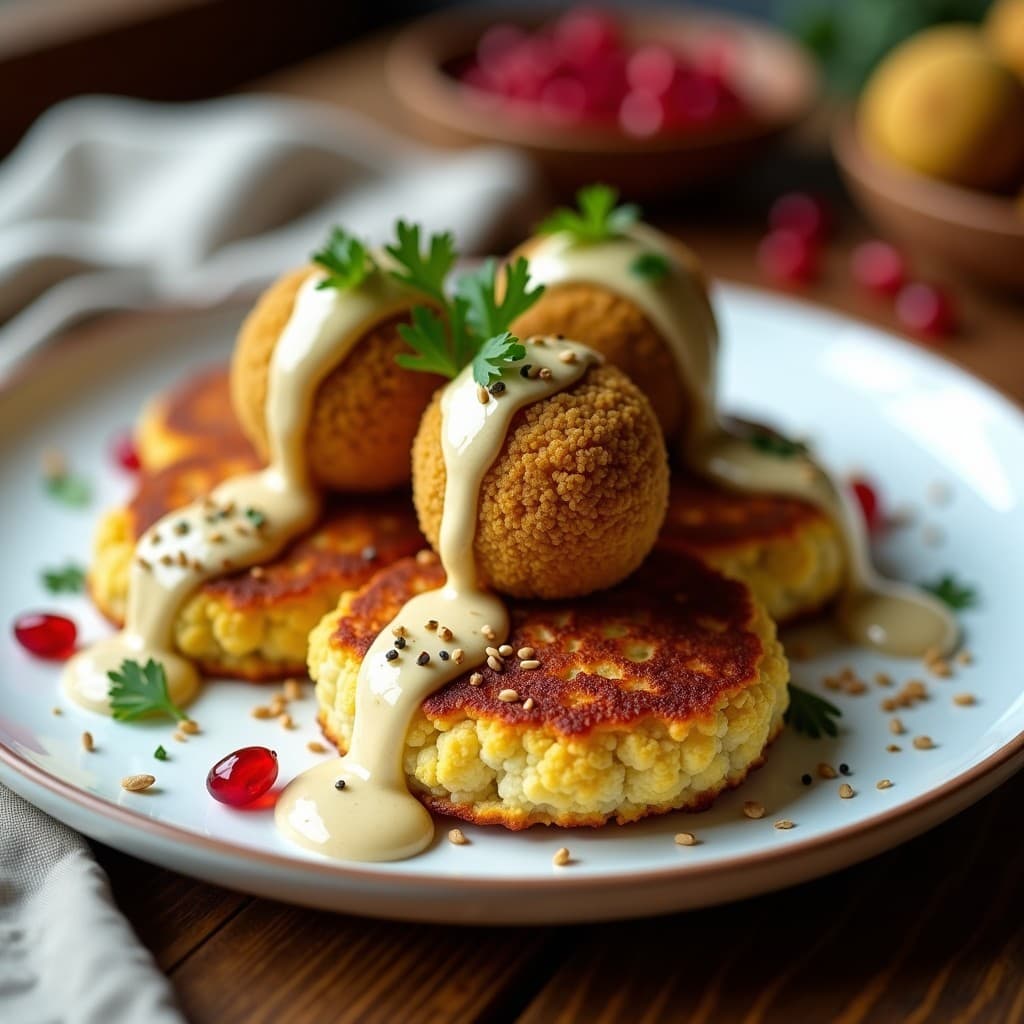Tacones de Coliflor Rellenos de Falafel y Tahini: Aperitivo Árabe en Airfryer Sin Horno