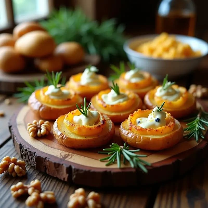 Tacones de Papa Rellenos de Queso Azul: Receta Gourmet Fácil y Sorprendente