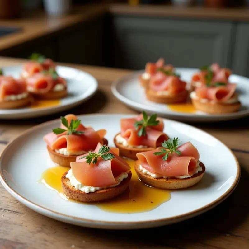 Tacones Ibéricos con Queso de Cabra y Miel: Receta Rápida de Tapa Gourmet