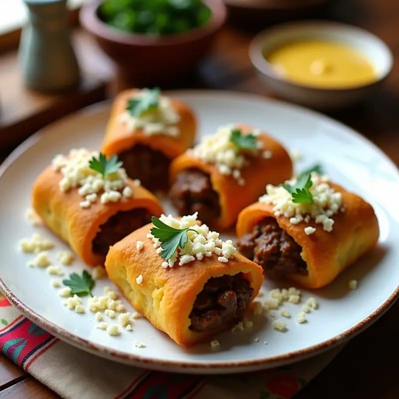 Tacones de Papa Rellenos de Carne Picante: Receta Peruana Fácil y Económica