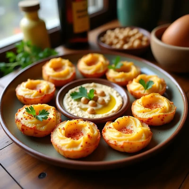Tacones de Papa Rellenos de Hummus Ahumado: Receta Vegana en Airfryer en 20 Minutos