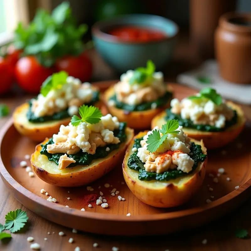 Tacones de Papa Rellenos de Pollo y Espinacas: Receta Fácil y Alta en Proteína