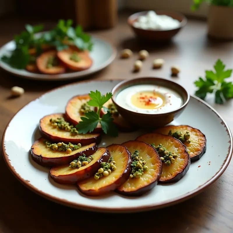 Tacones de Patata y Berenjena Rellenos de Pistacho: Receta Vegana Crujiente en Airfryer