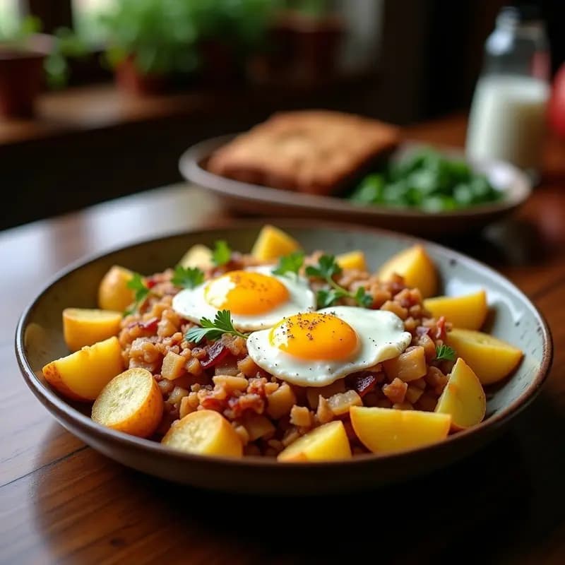 Tacones de Patata con Huevos Rotos y Revuelto de Foie: Receta Gourmet en 20 Minutos