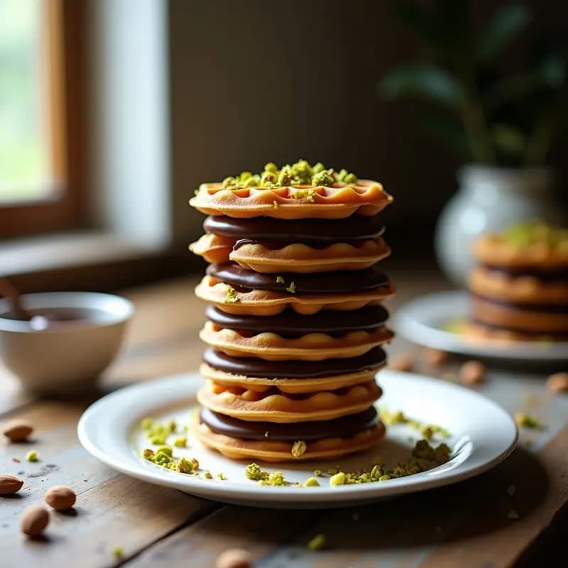 Tacones de Pistacho y Chocolate Negro: Postre Crujiente Sin Horno en 15 Minutos