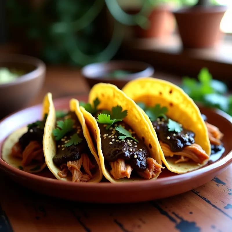 Tacones de Pollo con Mole Negro Oaxaqueño: Receta Auténtica en 40 Minutos