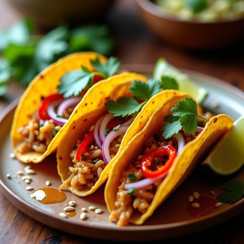 Tacos Agridulces de Jackfruit al Horno: Receta Vegana Express con Umami Explosivo
