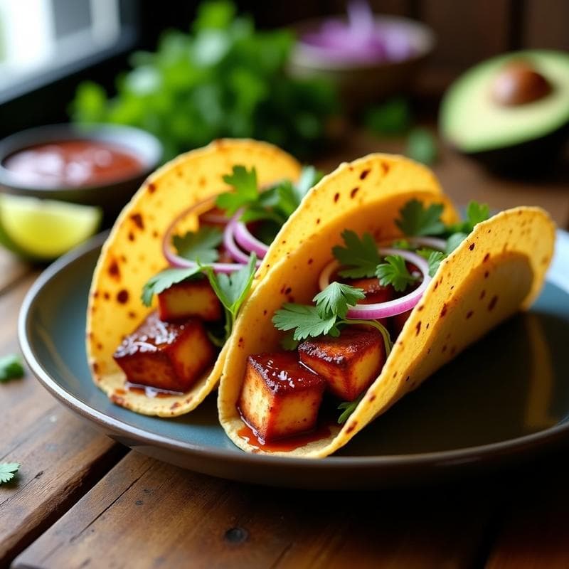 Tacos de Tofu Ahumado con Chipotle: Receta Vegana Express en 20 Minutos con Sabor a Humo