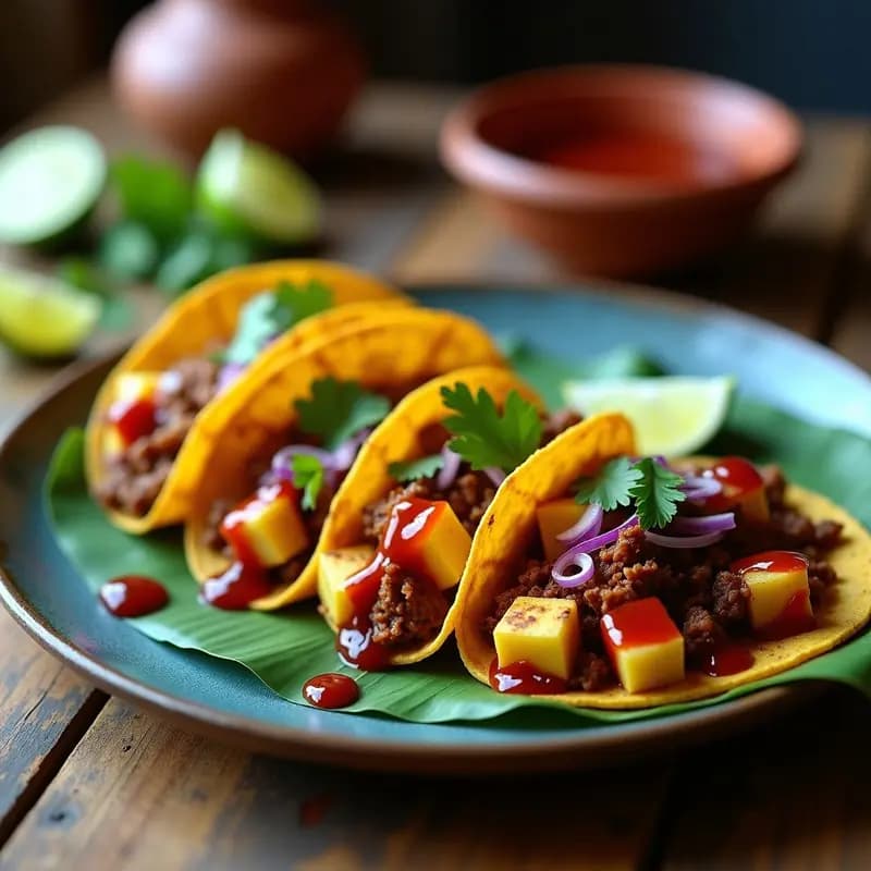 Tacos Al Pastor de Ananás y Seitán: Receta Mexicana Vegana con Salsa de Guajillo