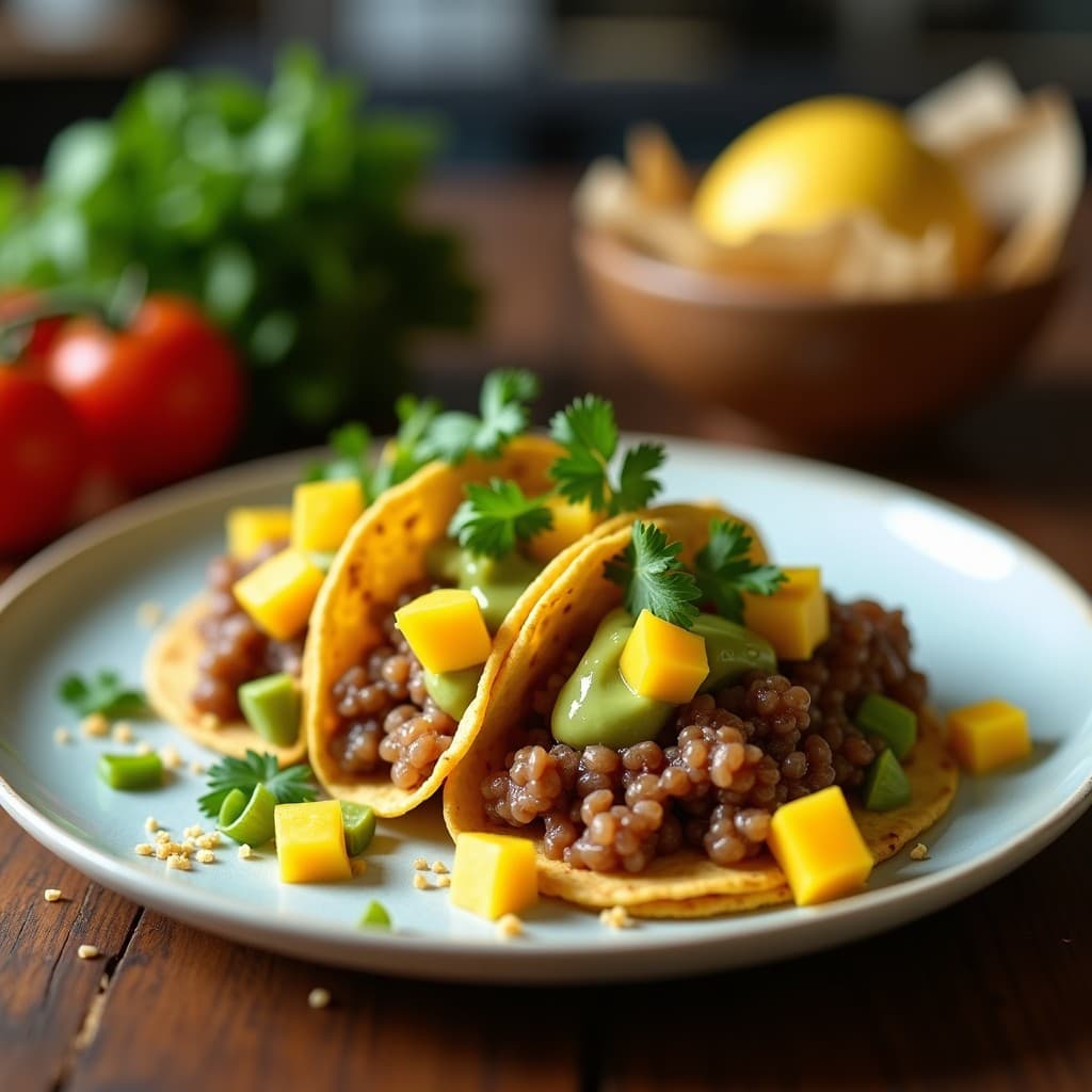 Tacos de Algas Nori con Aguacate y Mango: Receta Vegana con Toque Asiático