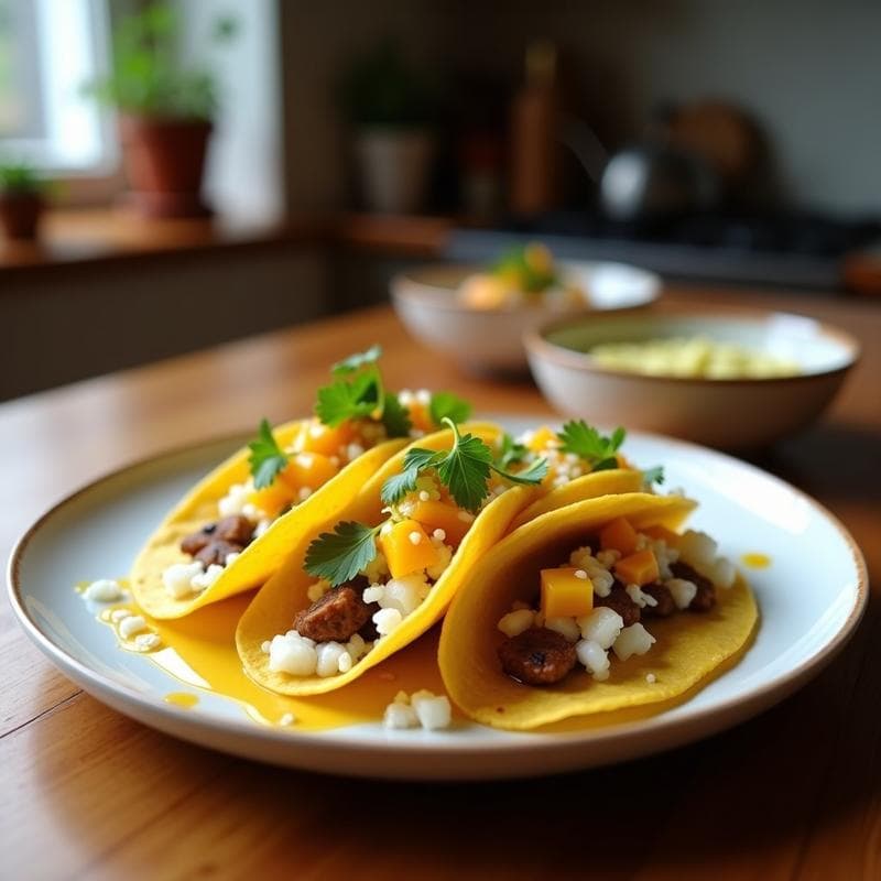 Tacos de Algas Nori con Ceviche de Mango: Receta Vegana en Airfryer con Sabor Umami
