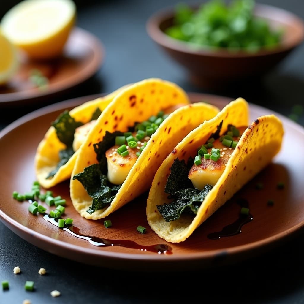 Tacos de Algas Nori y Costra de Parmesano: Receta Fusion Japonesa-Italiana en Airfryer