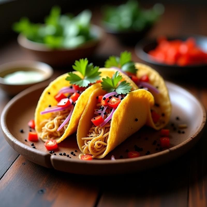 Tacos de Algas Wakame y Surimi: Receta Japonesa con Toque Mexicano en Airfryer