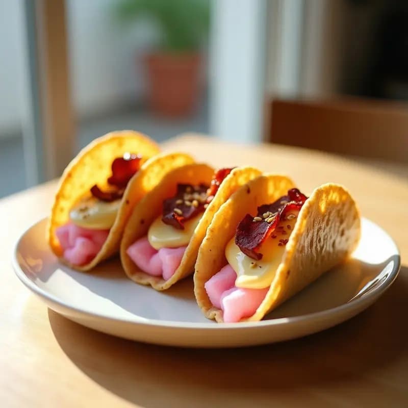 Tacos de Algodón de Azúcar y Bacon Crujiente: Postre Salado Viral en Airfryer