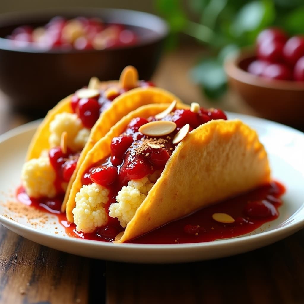 Tacos de Algodón de Azúcar de Coliflor con Salsa de Arándanos: Receta Viral Keto en Airfryer
