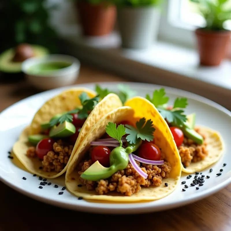 Tacos de Almendra y Aguacate con Salsa de Matcha: Receta Vegana y Sin Gluten para Instagram