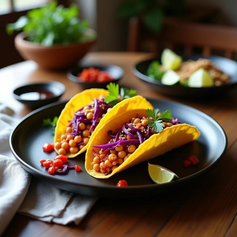 Tacos de Alubias Mung y Kimchi: Receta Coreana-Mexicana Fermentada y Alta en Probióticos