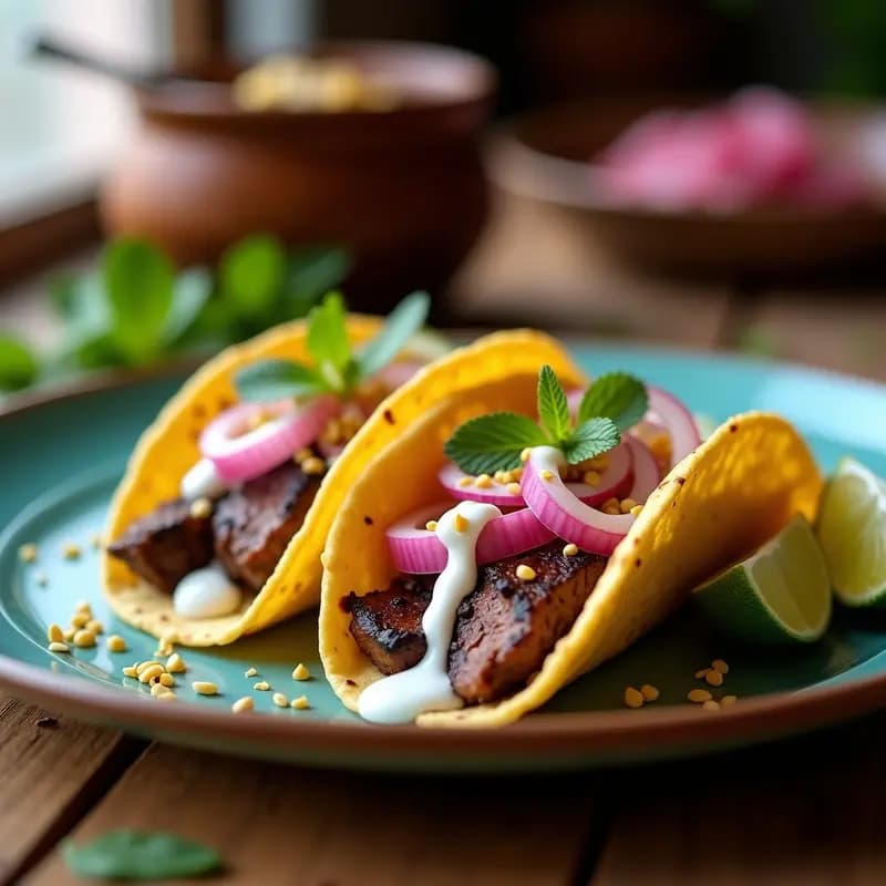 Tacos Árabes de Carne de Res con Salsa de Yogur y Evangelio: Receta de Puebla en Tortilla de Harina