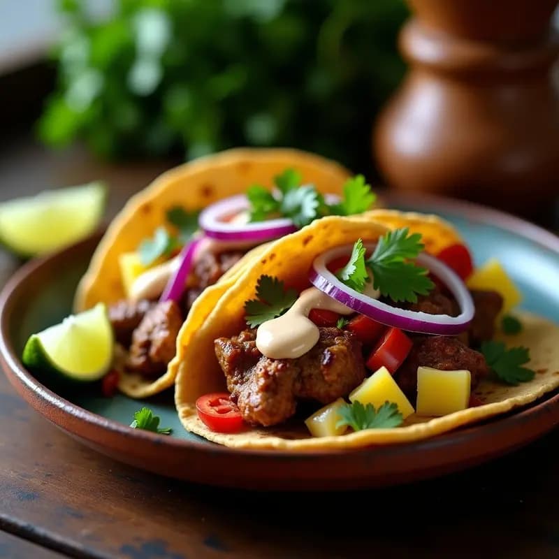 Tacos Árabes de Cordero al Pastor con Salsa de Tahini: Receta Mexicano-Libanesa en Airfryer