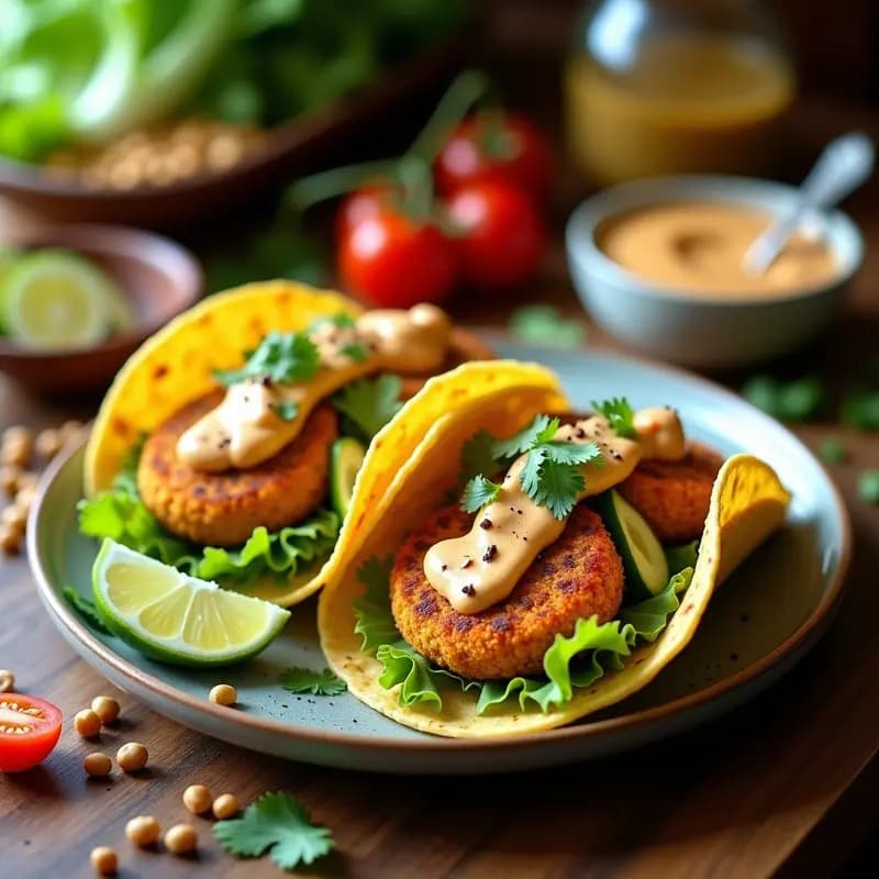 Tacos Árabes de Falafel y Tahini: Receta Libanesas con Toque Mexicano