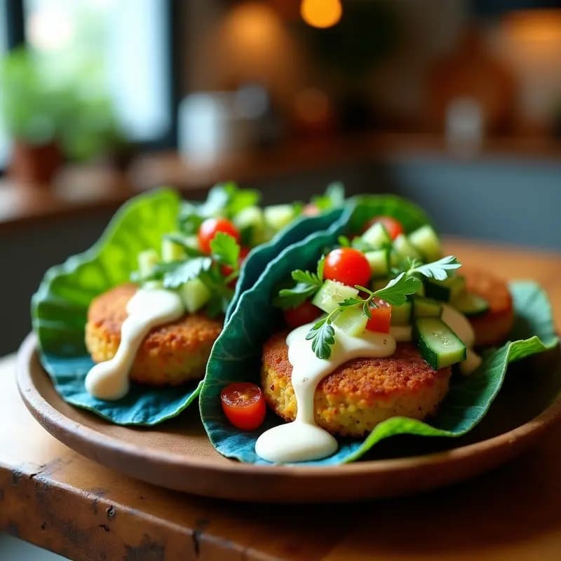 Tacos Árabes de Falafel con Salsa de Yogur de Soja: Receta Mexicana-libanesa en Airfryer