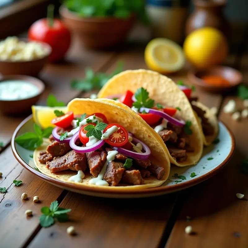 Tacos Árabes de Shawarma de Cordero: Receta con Salsa de Ajo y Yogur Griego