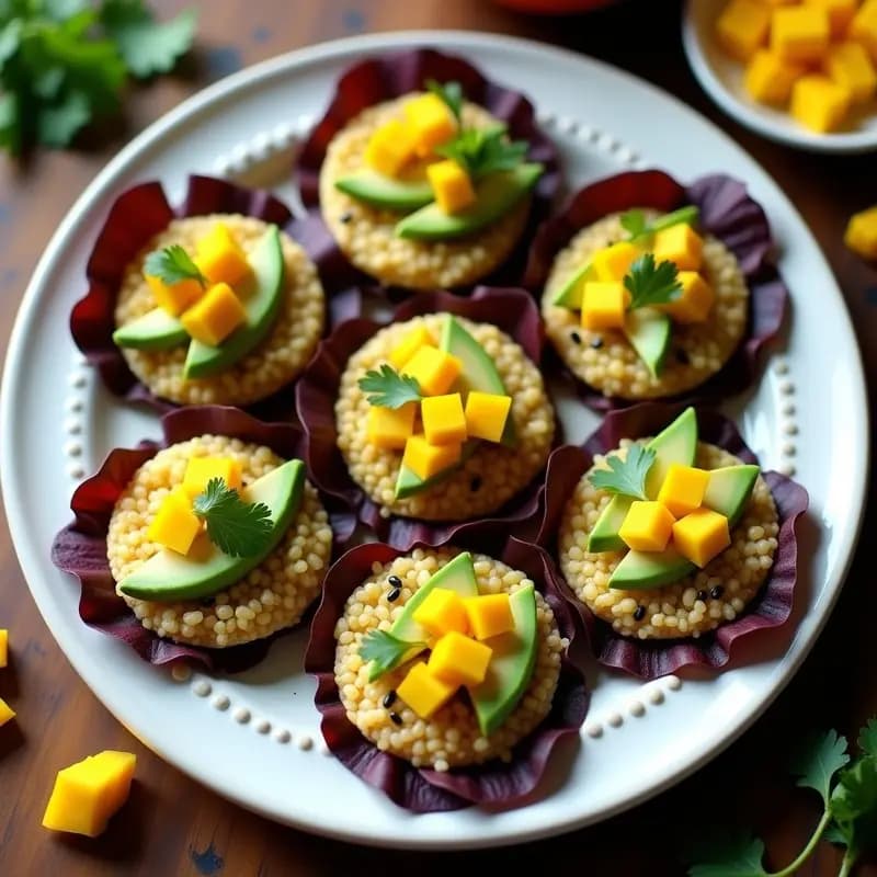 Tacos de Arroz Inflado Crujiente con Aguacate y Caviar de Mango: Receta Vegana Viral en 5 Minutos