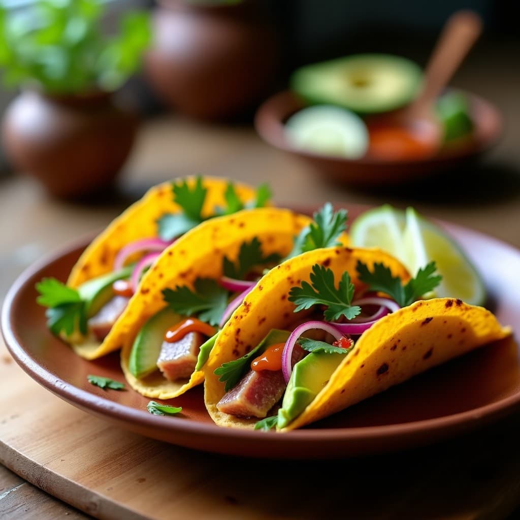 Tacos dorados de Atún y Aguacate con Salsa de Chipotle: Receta Alta en Proteína y Sin Lactosa