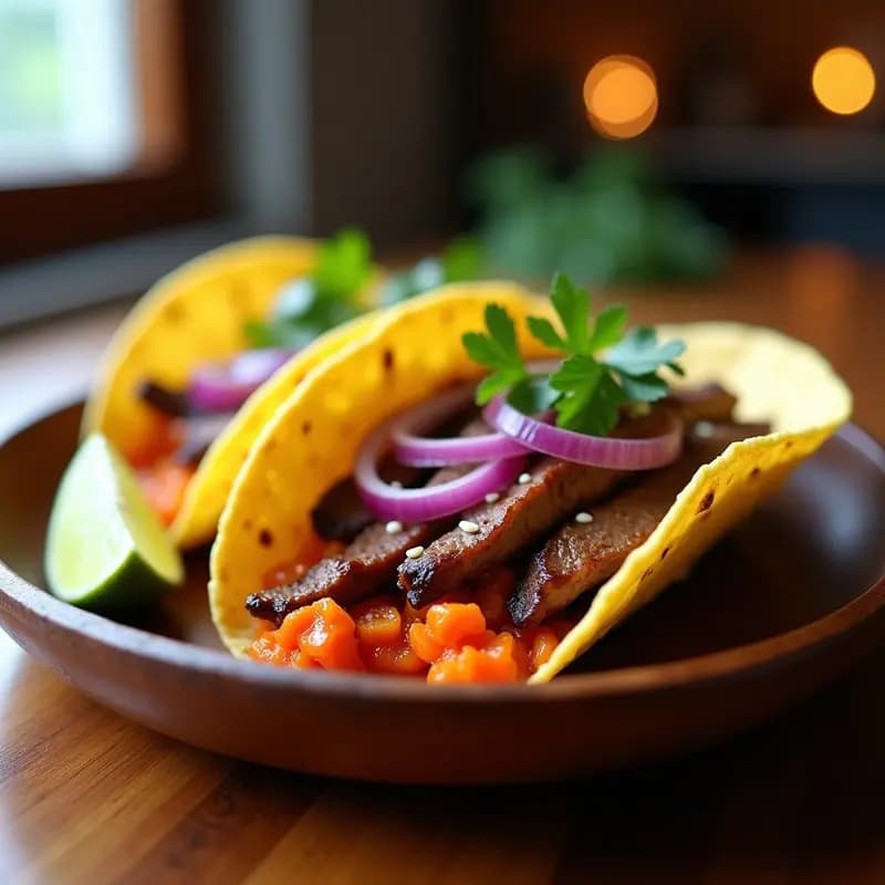 Tacos de Barbacoa Coreana con Carne de Res y Kimchi: Receta en Airfryer con Toque Picante