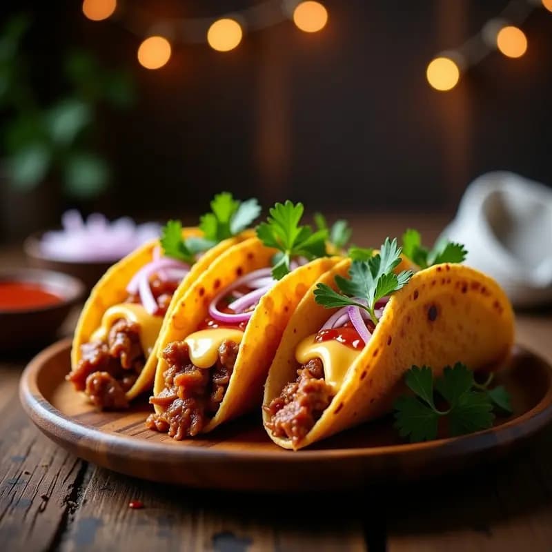Tacos de Barbacoa con Carne Desmenuzada y Queso Fundido: Receta para Airfryer o Sartén