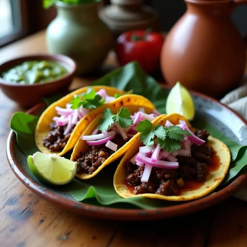 Tacos de Barbacoa de Res en Adobo: Receta Mexicana Tradicional al Estilo Oaxaqueño