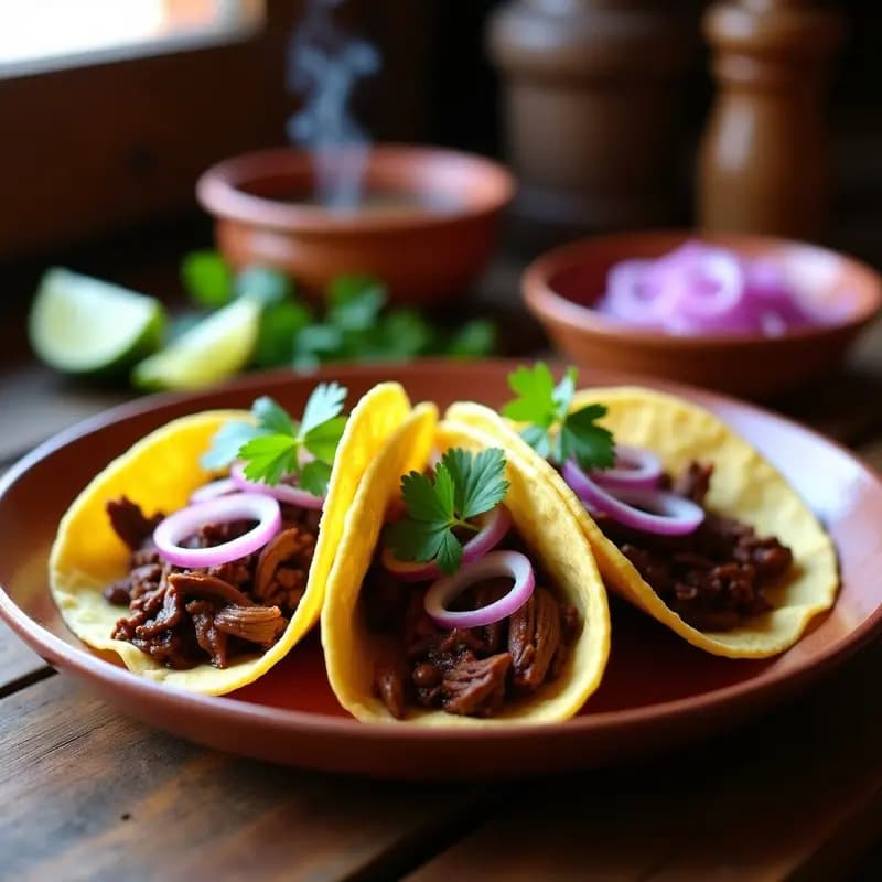 Tacos de Barbacoa de Res con Consomé y Cebollitas Encurtidas: Receta Mexicana Tradicional