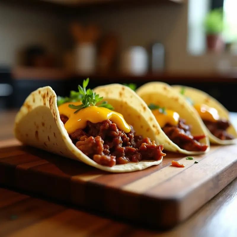 Tacos de Barbacoa de Res con Queso Fundido y Salsa de Piña y Jalapeño: El Equilibrio Perfecto entre Dulce y Picante